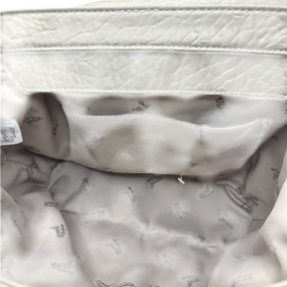 Thirty-One Platinum Grey Pebble Shoulder Bag Vegan Leather Casual Tote - Picture 12 of 13